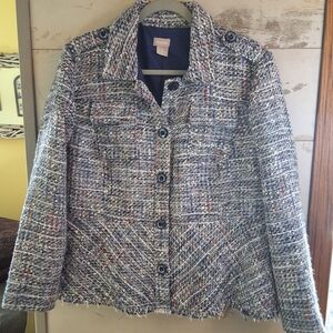 Chico's Multicolor Tweed Blazer ( 2P) 12/14 Petite